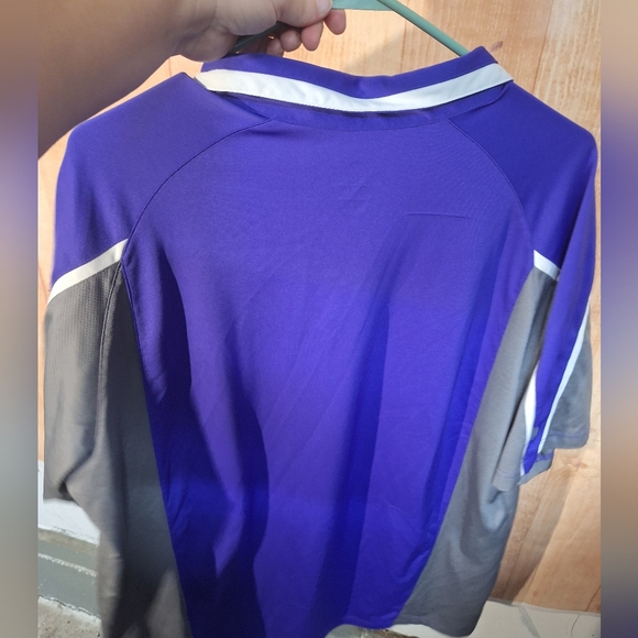 Purple and Gray Short Sleeve Men's Shirt - Picture 4 of 4